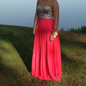 Size 8 Watermelon color Prom Dress